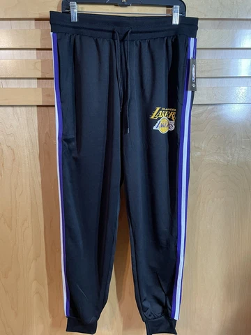NBA Los Angeles Lakers Men’s Training Session Pants SZ  L Black/Purple/White NWT Cover