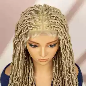 Perücken Full Lace Flechtperücke Häkel Zöpfe Perücke für Damen 36 cm Lace Knotenlos - Bild 1 von 33