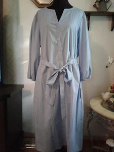 Croft &Barrow  Summer Maxi Blue, 2 pocket  Tie Waist Dress. Size  Large.New/tags - Picture 1 of 9