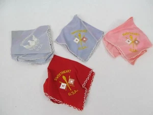 Lot of Vintage Military Homefront Sweetheart Handkerchiefs  - Picture 1 of 1