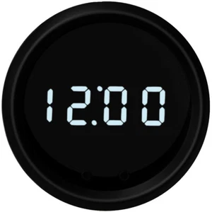 2 1/16" Universal Automotive Digital Clock White LED Gauge Black Bezel USA Made - Picture 1 of 1