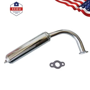 Chrome Exhaust Muffler FITS 49cc 60cc 66cc 80cc Motorized Bike Bicycle H/P Part - Picture 1 of 7