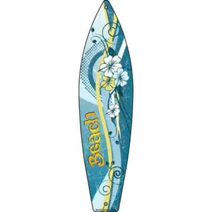 Insegna Tavola da Surf in Metallo Novità Spiaggia 23"x6" Targa Porta Casa Garage Parete - Foto 1 di 1