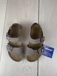Birkenstock Milano Brown Leather Two Strap Big Buckle Sandals Size UK 13.5 EU 33 - Picture 1 of 7