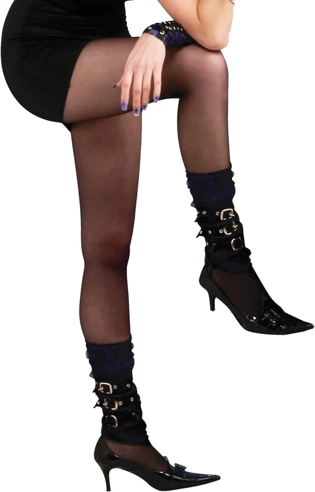 Wild & Witchy 暖腿器黑色花式装扮万圣节成人服装配件 — 第 1/1 张图片