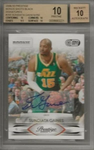 2009-10 Prestige Bonus Shots letreros negros. #255 SUNDIATA VAINES 242/250 BGS 10 - Imagen 1 de 3