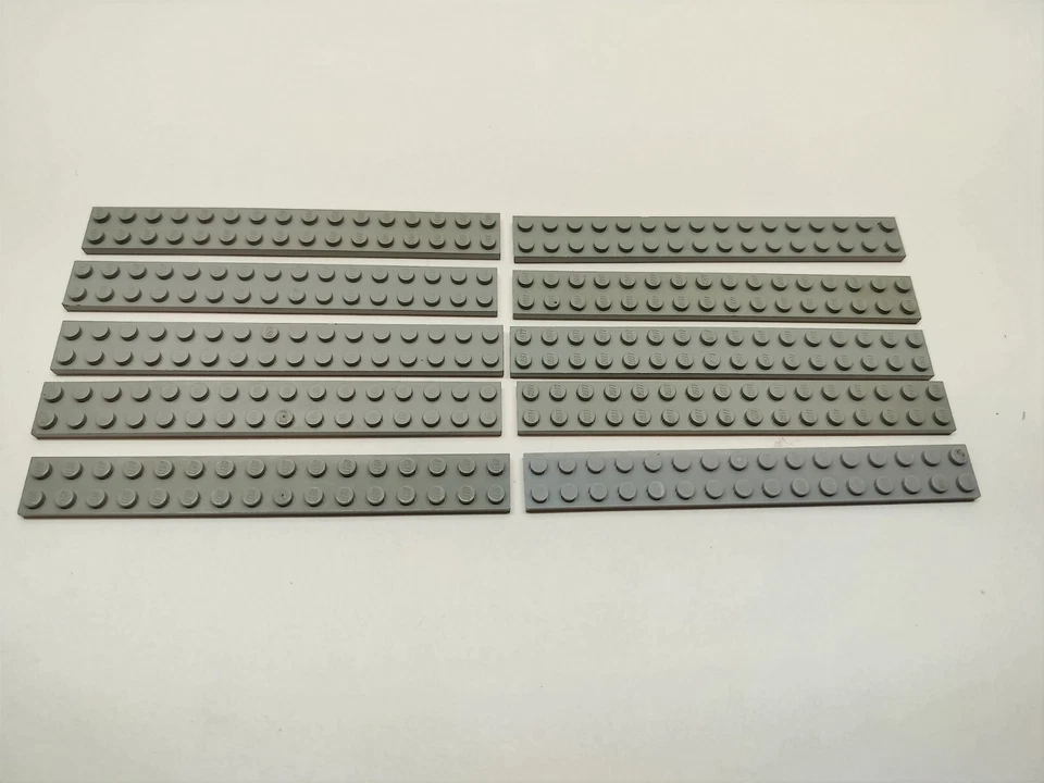 Lego Lot of 10 2x16 Light Bluish Grey Plates 4282 - Image 1 of 1