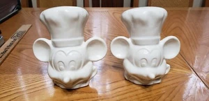 MICKEY MOUSE WHITE CERAMIC SALT AND PEPPER SHAKER SET!!! PLEASE SEE DESCRIPTION - Picture 1 of 7
