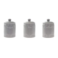 Grey Tea Coffee Sugar Ebay Set 3 Ceramic Grey Tea Coffee Sugar Canisters Storage Cads Jars