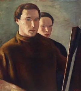 Giuseppe Capogrossi: Selbstporträt mit Emanuele Cavalli: Archiv Leinwandkunst - Bild 1 von 1