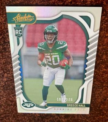 2022 Absolute Spectrum BREECE HALL  #'d /275 "SILVER" Rookie RC SP NEW YORK JETS - Image 1 of 2
