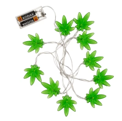 Weed Leaf Battery LED Fairy String Wire Lights Maple Indoor Bedroom Home 210cm - Image 1 of 4