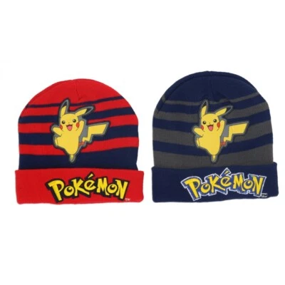 DIFUZED Pokemon Mütze Wintermütze Pikatchu One Size Unisexgröße Pokémon rot blau