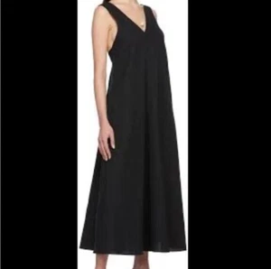 Zara Faux Suede XS A-Line Trapeze Dress Black Long Midi NWT - Picture 1 of 9
