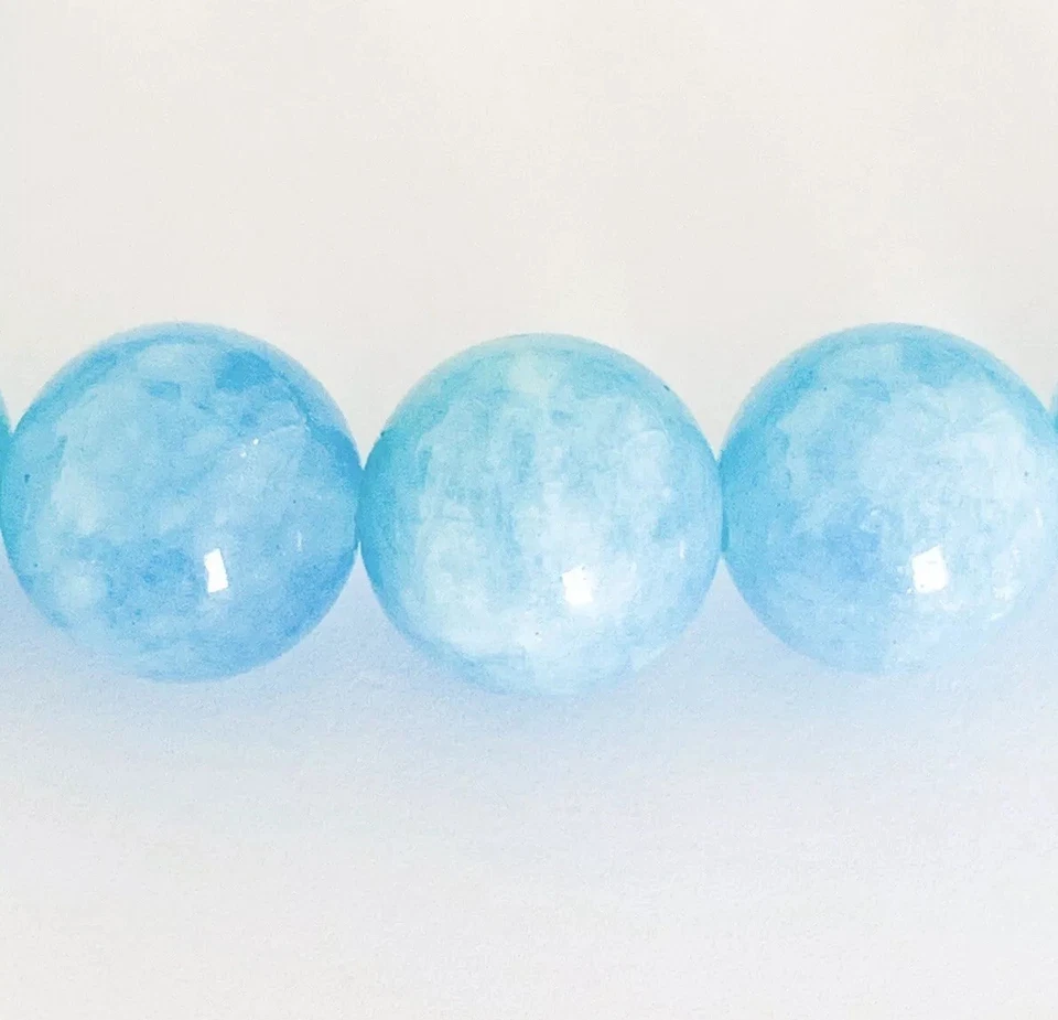 Pulsera de cuentas de cuarzo aguamarina Foto 1 de 2