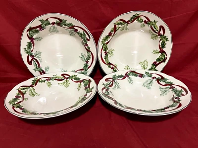 Набор зимних гирлянд Charter Club из 4 чаш для макарон/супа в оправе 9 1/4 дюйма - Изображение 1 из 2