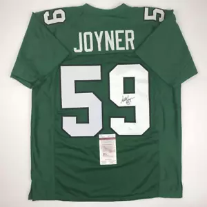 Autographed/Signed Seth Joyner Philadelphia Green Football Jersey JSA COA - Picture 1 of 4
