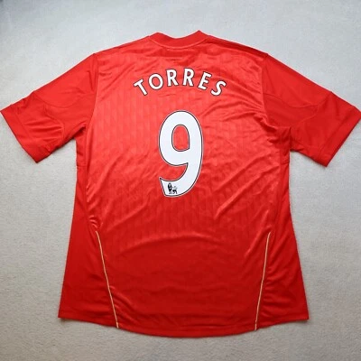 Liverpool Shirt 2XL Red Home Kit 2010 2011 2012 Adidas Soccer Jersey Torres 9 - Image 1 of 4