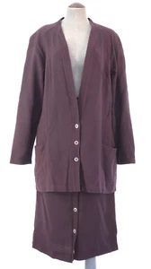 Vintage Suit Set Jaeger Skirt UK 10 Cardigan UK 14 Plum Purple Buttons Retro - Picture 1 of 23