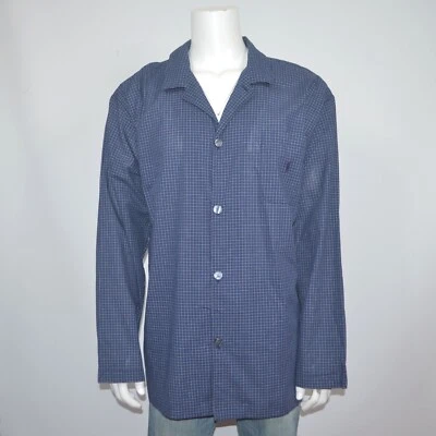 NWT POLO RALPH LAUREN 100% Cotton Navy Check Woven Pajama Shirt XL - Image 1 of 3