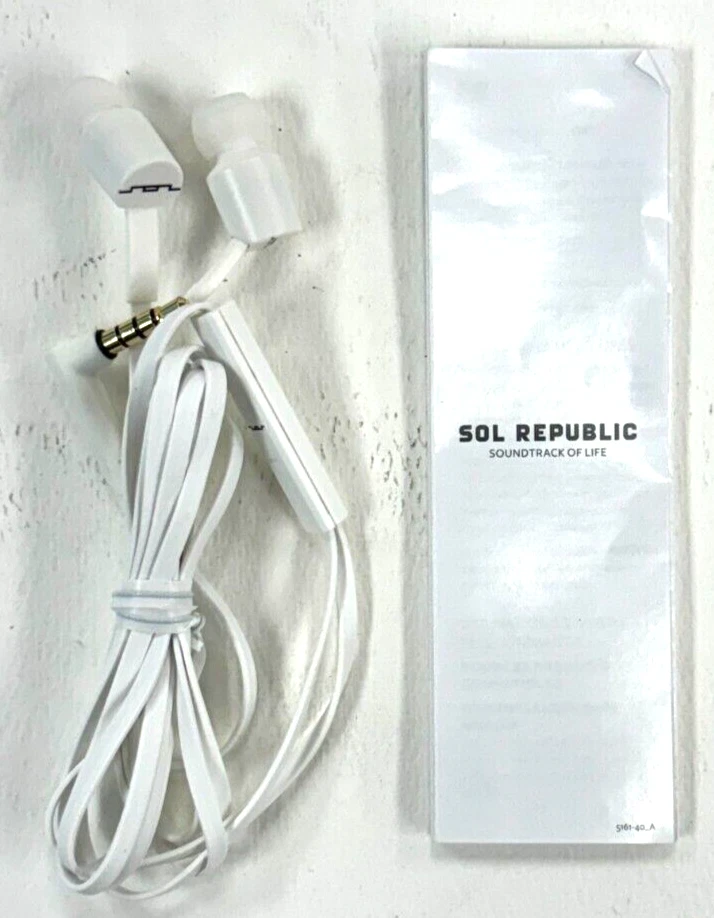 Auriculares estéreo Orignal Sol Republic Jax de 3,5 mm con micrófono - blanco/blanco Foto 1 de 1