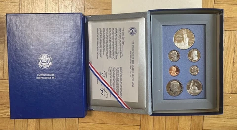 1986 Prestige Proof Us Mint With Box And COA Coin Set Boxed USA Cover
