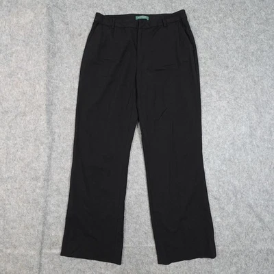Pantalones Ralph Lauren Para Mujer 10 Pequeños Lana Negro Preppy Vestido Oficina Pierna Recta Foto 1 de 4