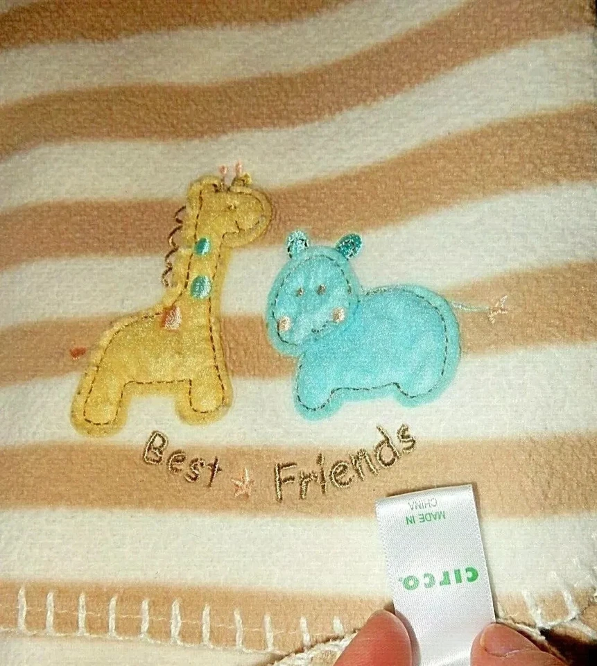 4D!¡GUAU! 30x40 Circo Best Friends Jirafa Hipopótamo Rayas Polar Bebé Cuna Manta Foto 1 de 4