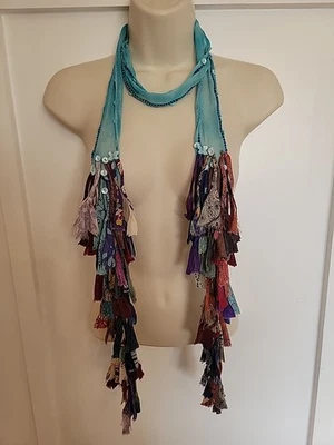 Chan Luu Boho Silk Scarf Choker with Silk Shreds - Image 1 of 4