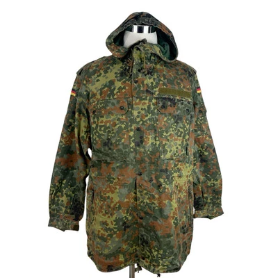 Chaqueta Parka Militar Camuflada Flecktarn Bundeswehr Alemana GR3 XL Capucha Corta Foto 1 de 4
