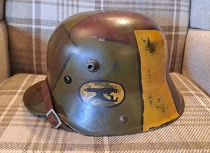 Rare German WW1 M16 Camo Helmet Army Military Helmet World War Original Shell - Picture 1 of 9