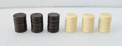 Juego completo de fichas de backgammon caramelo y especificaciones marrón oscuro repuesto grande Foto 1 de 4