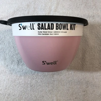 Swell S’well Salad Bowl Kit w/ Mini Canister & Tray Stainless Steel Peony New - Image 1 of 4
