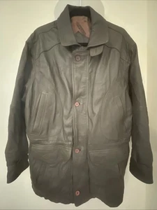 Sportdress Unisex German Gray-Green Leather Jacket Size 50/M/40 Chest - Picture 1 of 23