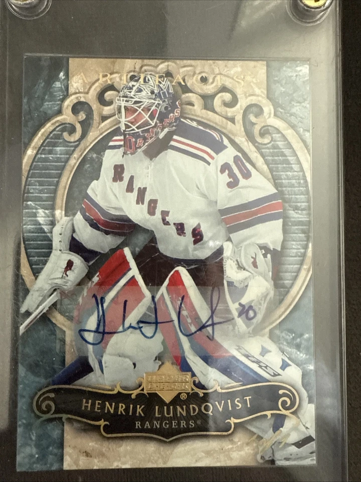 Cartão de hóquei raro 1 de 1 autógrafo Henrik Lundqvist 07-08 artefatos deck superior - Imagem 1 de 4