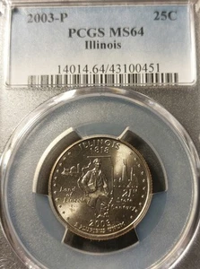 2003 P Illinois State Quarter PCGS Certified MS64 - Picture 1 of 2