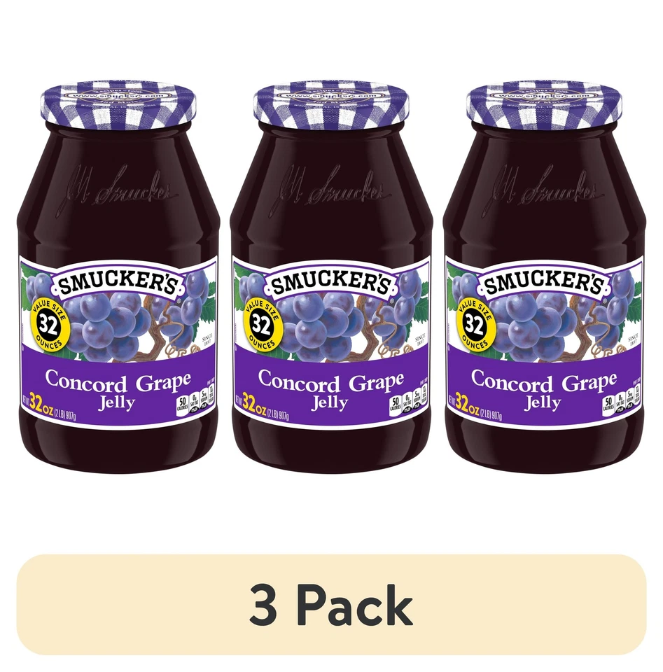 2 Welch's Concord Grape Jelly 20 Oz Squeeze Bottle