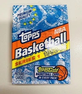 🔥1992-93 Topps NBA Basketball Series 1 Sealed Wax Pack -Shaq RC - Jordan - Picture 1 of 2