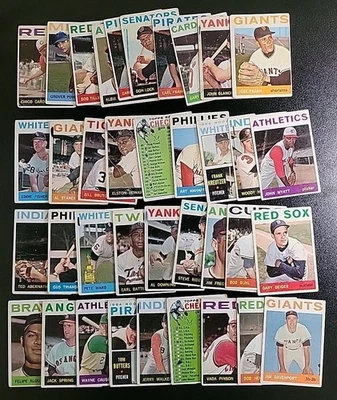 Cartões de beisebol 1964 Topps - Lote de 36 cartões - Felipe Alou e Jose Pagan - Imagem 1 de 4