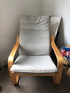 IKEA POÄNG Rocking Chair with grey cushion. Good condition - Picture 1 of 3