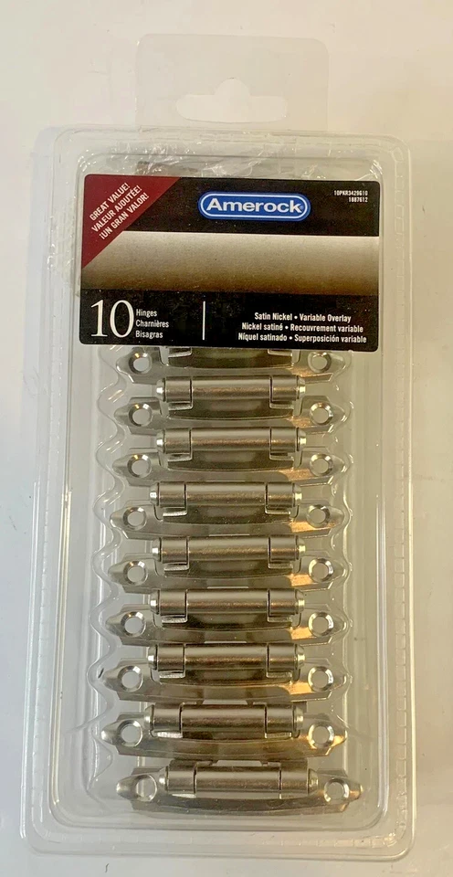 Bisagras superpuestas variables Amerock 1887612 ~ 10 unidades ~ níquel satinado Foto 1 de 4