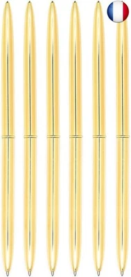 NUOLUX Dual Heads Lot de 6 stylos à bille rotatif en métal Bleu - Photo 1/4