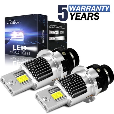 For Mercedes-Benz ML320 ML350 ML500 ML550 D2S LED Headlight High Low Beam Bulbs - Image 1 of 4