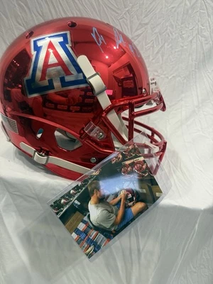 Шлем с автографом Роба Гронковски U Of A подлинный красный хромированный медвежий пух колледж сертификат подлинности - Изображение 1 из 4