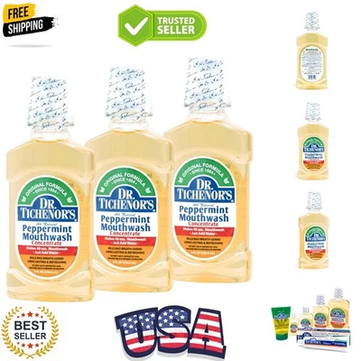 Dr. Tichenor’s Peppermint Mouthwash Concentrate - 24 oz Total for Fresh Breath - Image 1 of 4