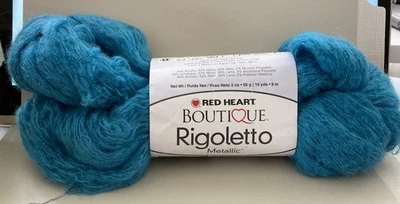 Hilo Rigoletto Red Heart Boutique Turquesa Metálico #6 Lana Acrílica Súper Voluminosa Foto 1 de 4