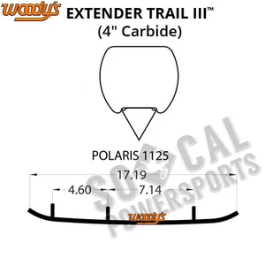 Woodys Extender Trail III Flat-Top Carbide Runners for 1997 Polaris Ultra SPX - Picture 1 of 2