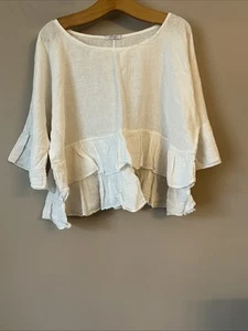 Diverse Made In Italy White Tiered Top - One Size - Picture 1 of 6
