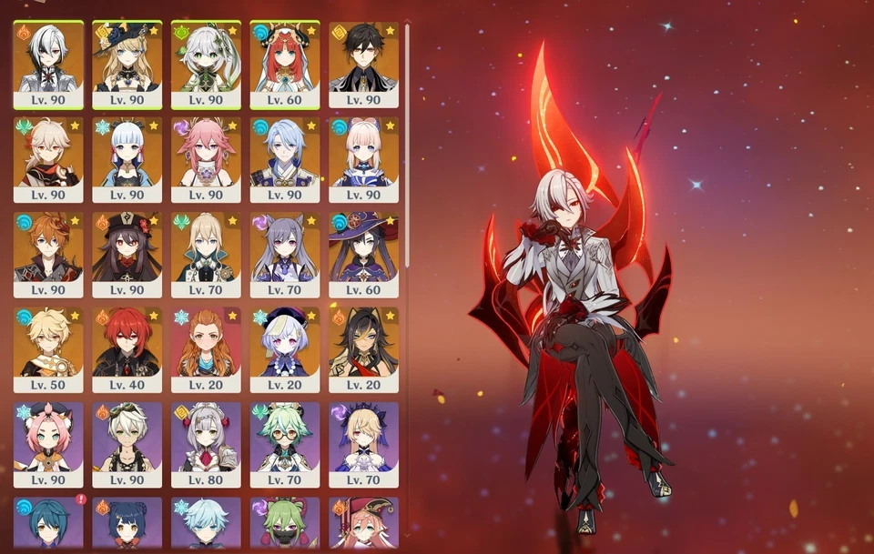 AR58 [NA] Arlecchino Navia Nilou Nahida + 14 героев + 5 оружия - Изображение 1 из 2