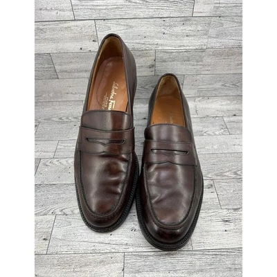 Salvatore Ferragamo Studio Leather Penny Loafers Dress Shoes Size 11.5 D - Image 1 of 4